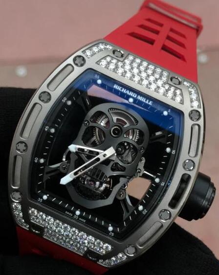 Richard Mille RM 52 TOURBILLON SKULL Titanium Diamonds Replica Watch